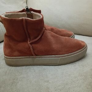 Satorisan Meraki Orange Suede Low Ankle Boots Hand Made In Vietnam.